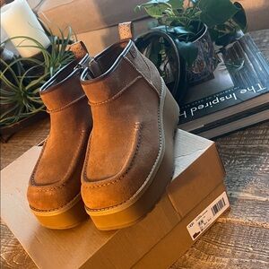 UGG Chestnut Suede Platform Boots